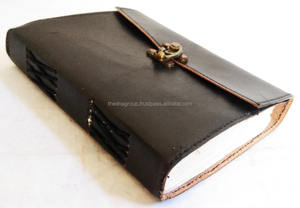 Journal en cuir véritable de taille B5 fait à la main nouveau journal personnalisé à la mode avec serrure en cuivre pour écrire des souvenirs cadeaux de bureau - Product Image 4
