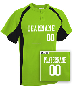Jersey de dos botones de béisbol/Softball personalizado para adultos, personaliza con tus nombres y números - Product Image 1