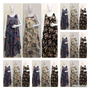 Robe maxi évasée sans manches pour femme avec coupe parapluie, longueur mollet, doublure extensible, taille XL pour la saison printanière - Product Image 2