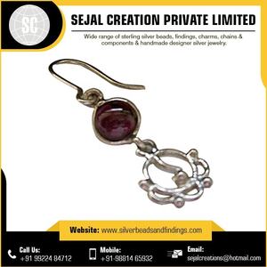 OEM fournit le meilleur matériau boucle d'oreille en argent 925 avec pierres précieuses - Product Image 5