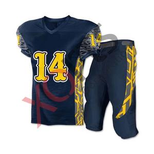 Uniforme de football américain de qualité supérieure respirant à manches courtes avec nom et numéro personnalisés Style sublimé grande taille - Product Image 1