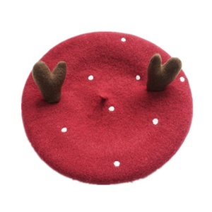 Chapeau d'hiver personnalisé 100% laine Béret de Noël Chapeaux Casquettes Béret en gros pour femmes - Product Image 1
