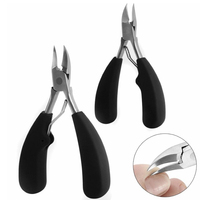 Coupe-ongles robuste noir à ressort unique pour ongles incarnés, pour pédicure et manucure