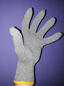 ถุงมือป้องกันมือและแขนขนาด7นิ้วถุงมือผ้าคอตตอนสีเทาแบบใช้แล้วทิ้งขนาด XL พิมพ์ลายถ่านเคลือบยางสำหรับการใช้งานทั่วไป - Product Image 4