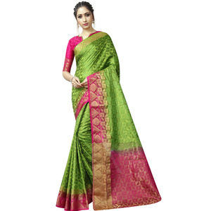 Banarasi en soie et coton, sari, vêtements de fête indiens pour mariage, vente en gros de saris pour femmes, vêtements pour dames - Product Image 1