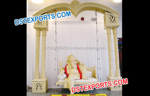 Indian Wedding Wooden Carved Jhula Wedding Golden <b>Swing</b> Indian Wedding <b>Swings</b> USA - Product Image 6