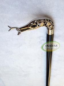 Bastón de estilo vintage hecho a mano, bastón de madera de calidad con mango de garza de latón de diseñador para senderismo - Product Image 5