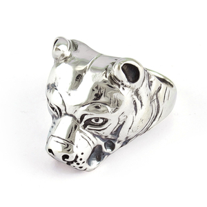 Anillo de Plata de Ley 925 con forma de perro, joyería de plata, hecho a mano - Product Image 1