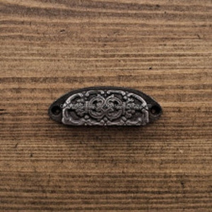 Venta al por mayor de fábrica: Tiradores y pomos de hierro fundido victoriano negro para armarios de cocina, tiradores para cajones y tiradores para marcos de ventanas. - Product Image 1