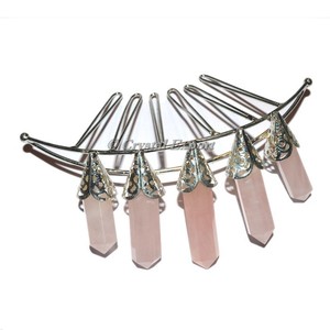 Cuarzo Rosa 5 Lapiz Plata Corona - Product Image 1