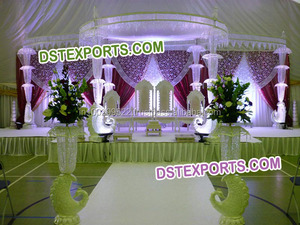 Ensemble de Mandap de mariage en cristal, Mandap rond en cristal et métal pour mariage CALIFORNIA - Product Image 3