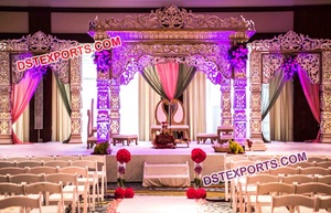 Compra un Escenario de Boda Grandioso con Jai Mala, Escenarios de Boda de Fibra, Escenarios de Boda Decorados con Cristales - Product Image 5