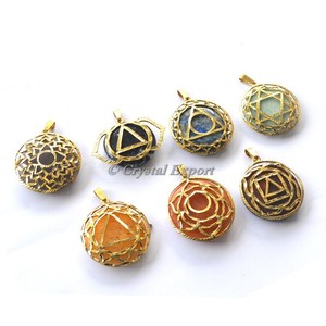 Sept Symbole Chakra Pendentifs En Métal - Product Image 1