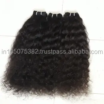 Top Quality Virgin Indian hair CURLY machine weft Bulk Supply