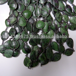 Connecteur Zosite rubis vert naturel matériau pierre naturelle fabrication de bijoux fins pendentifs et breloques - Product Image 1