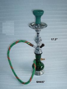 Cachimba de Vidrio de Colores en Negro con Piezas de Metal y Cerámica en Negro, Cachimba de Metal y Vidrio, Artesanía en Metal - Product Image 4