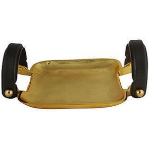 New Modern Design Gold Plated Gorgeous Brass Food <b>Tray</b> With Black Leather Handle for Home and Kitchenware <b>Tea</b> Serving <b>Tray</b> - Product Image 1