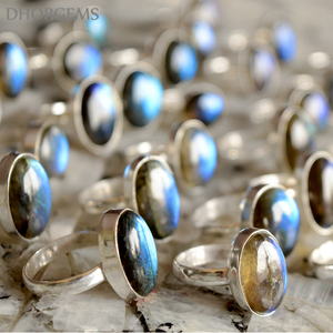 Natural Labradorite Gemstone Silver <b>Overlay</b> Ring Wholesale <b>Blue</b> Fire Labradorite German Silver Ring Gemstone - Product Image 3