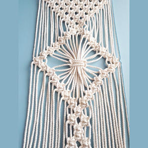 Sustainable Macrame Table Decor for Hotel Bohemian Handmade Natural Cotton Cord Macrame Placemats and Table <b>Runner</b> - Product Image 4