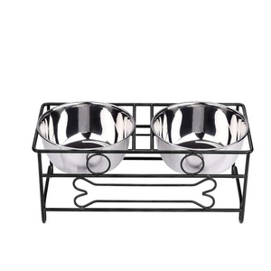 Cuencos alimentadores de acero inoxidable para mascotas, estación de alimentación para cachorros, antiderrames - Product Image 2