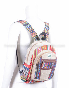 Multi couleur motif aztèque en toile de coton et chanvre sac à dos HBBH 0071 - Product Image 2