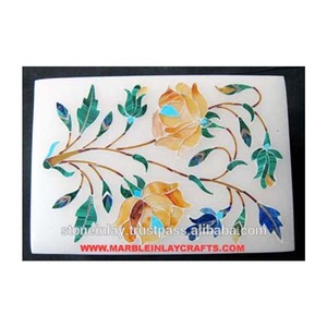 White <b>Marble</b> Inlay Jewellery Box - Product Image 1