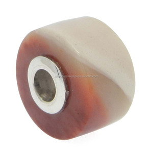 Mookaite Jaspe Pierres Lâches 14x8x3.5mm Perles Plates Rondes à Noyau d'Argent 15.85 Carats - Product Image 2