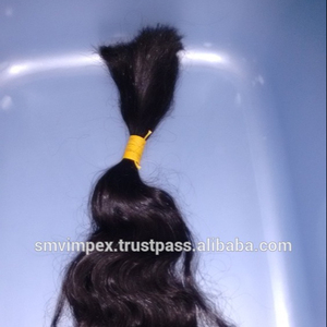 El mejor cabello humano crudo suelto de onda profunda ondulado a granel del templo indio para tejer estilo natural de la India - Product Image 2
