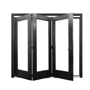 Puerta de aluminio plegable para balcón, puerta corredera de doble acristalamiento, para Exterior, personalizada