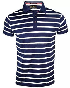 Camiseta Casual de Manga Corta para Hombre, Transpirable, de Punto, a Rayas, 100% Algodón, Antiarrugas, Bordada y Personalizada, al por Mayor - Product Image 6