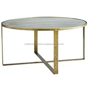 Top Selling Furniture Nordic Dinning Table Eco Friendly Kitchen And Garden Uses Metal Frame Round Marble Top Dining Table