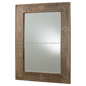 Marco de espejo con incrustaciones de hueso de madera maciza de alta calidad para muebles del hogar para gabinetes de sala de estar - Product Image 3