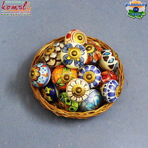 Cajones surtidos de cerámica, perillas de armario de la india, color azul - Product Image 6