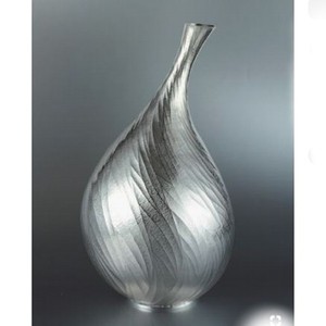 Vase à fleurs décoratif couleur argent aluminium métal maison salon bureau ornement décor bureau Vase moderne - Product Image 1