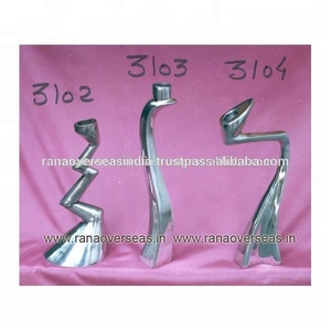 เชิงเทียนอะลูมิเนียมลายซิกแซกสำหรับตกแต่งงานแต่งงานและทุกโอกาส - Product Image 2