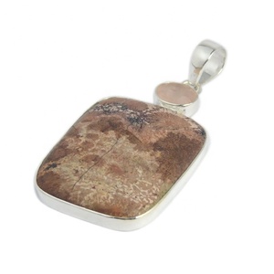 Colgante de piedras preciosas de Coral Natural de diseño increíble Colgantes y dijes de joyería fina de Plata de Ley 925 sólida - Product Image 1