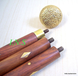 Mango de perilla de latón de diseño Vintage para hombre y mujer, bastón de madera estilo victoriano antiguo de 36 pulgadas, artículo antiguo CHWKS35090 - Product Image 1