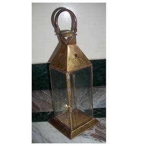Brass Beveled <b>Glass</b> Candle Lantern for Home Decoration <b>Other</b> Candle Holders & Jars - Product Image 1