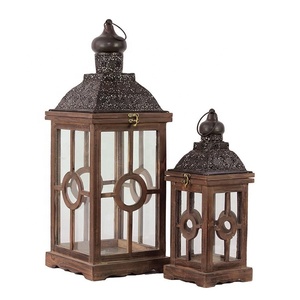 FAROL DE VELA decorativo Vintage de madera y Metal para decoración de mesa, venta al por mayor, de proveedor indio, alta calidad - Product Image 2