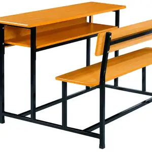 Double seat school desk and School chair