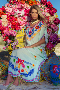 ชุดเดรสคาฟตันชายหาดเซ็กซี่,ชุดบิกินี่รีสอร์ทโบฮีเมียนขนาดใหญ่พิเศษตกแต่งลายดอกไม้สำหรับฤดูใบไม้ผลิใหม่ - Product Image 2