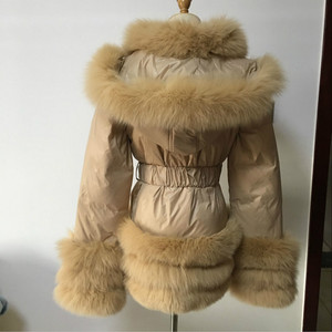 2018 trasporto di Nuovo stile Giù <span class=keywords><strong>Cappotto</strong></span> Reale Cappuccio di <span class=keywords><strong>Pelliccia</strong></span> di Inverno Delle Donne Giù Giacca - Product Image 4