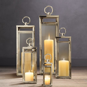 Lanterne à bougie en acier inoxydable faite à la main, design personnalisable en métal et verre pour la décoration de la maison, fête de Noël, pour porte-bougie - Product Image 1