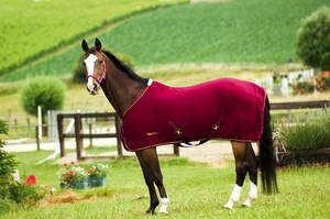Horse Fleece Rug Soft Polar Fleece Horse Cooler <b>Blanket</b> Breathable Horse Fleece Cooler Rug with Chest Buckle - Product Image 6