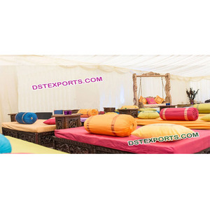 เตียงโมร็อกโกแกะสลักบนเวทีมุสลิม medndi ของตกแต่งเวทีงานแต่งงานแบบอินเดียงานแต่งงานแบบเอเชีย mestages USA - Product Image 1