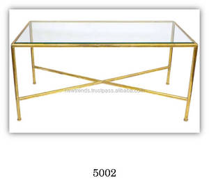 Mesa de centro moderna con tapa de madera para sala de estar, mesa de centro de Metal - Product Image 5