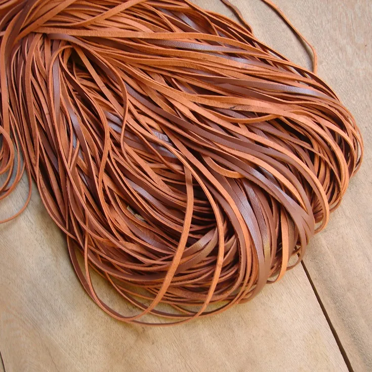 Eco Friendly Flat Leather Cords 4 MM All Colors For Jewelry Making Braiding