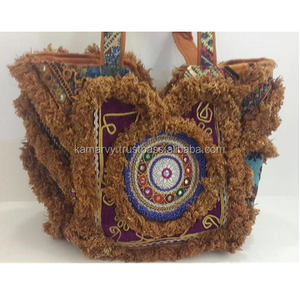 Fait à la main Banjara Style Boho Ethnique Femmes Sac Fourre-Tout Nouveau Sac à Main en Cuir avec Doublure en Coton - Product Image 2