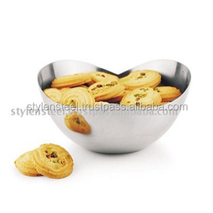 Bol de service de luxe en acier inoxydable, bol design, ensemble de bols de service pour table à quatre coins - Product Image 1