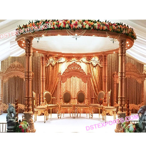 Mandaps de madera Boda Pilar de doble poste Mandap Boda India Mandap Diseños - Product Image 1